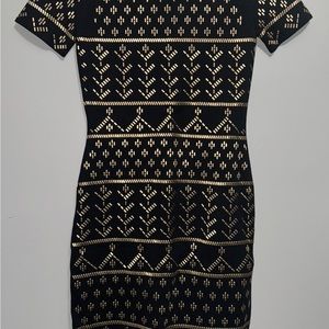 Michael Kors Black Sheath Mini Dress Short Sleeve